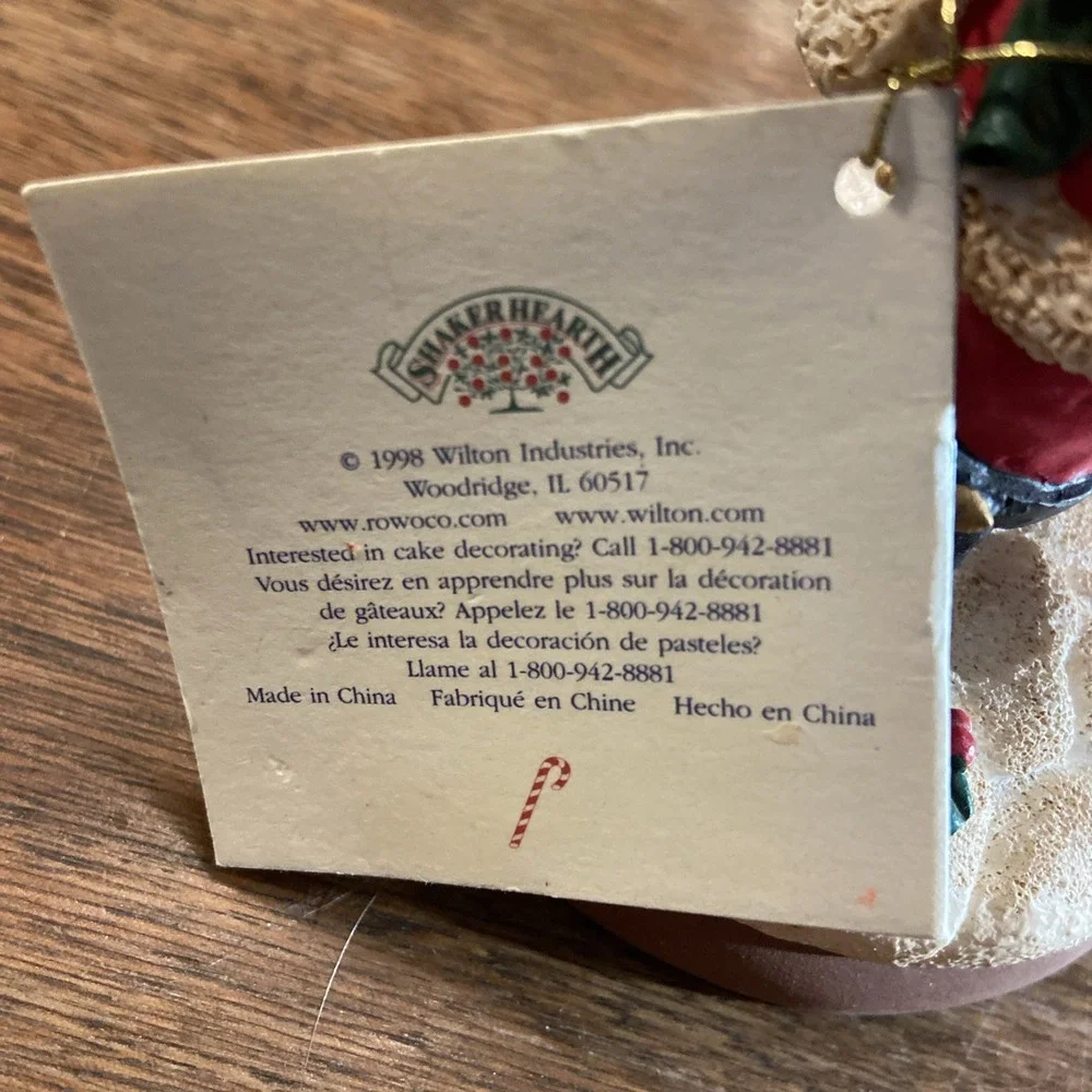 Shaker Hearth Wilton Industry Santa Claus 1998 America‎ Terra Cotta Cookie Press